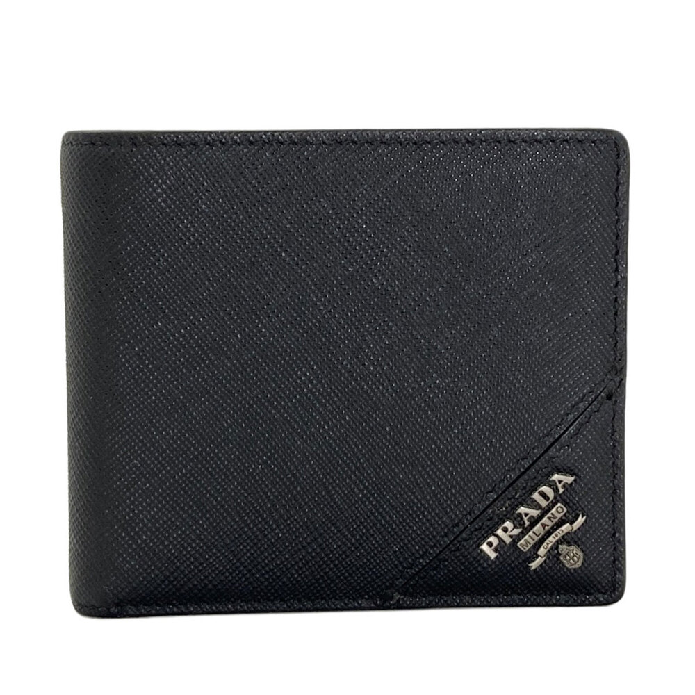 Prada Logo Bi-fold Wallet Saffiano Leather Women's PRADA